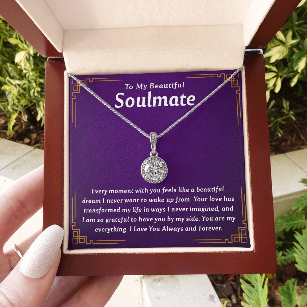 Romantic To My Soulmate Necklace - Meaningful Jewelry Gift for Her - Perfect for Anniversaries, Birthdays, and Holiday