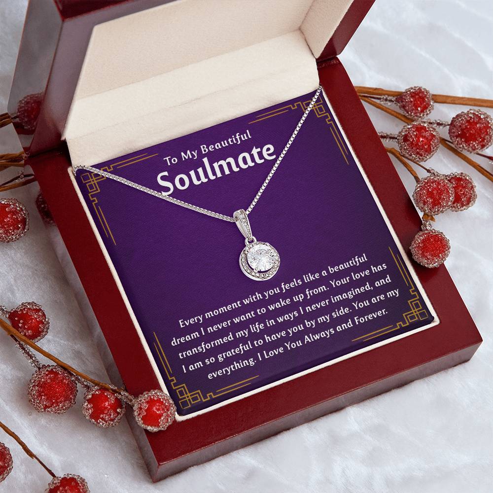 Romantic To My Soulmate Necklace - Meaningful Jewelry Gift for Her - Perfect for Anniversaries, Birthdays, and Holiday