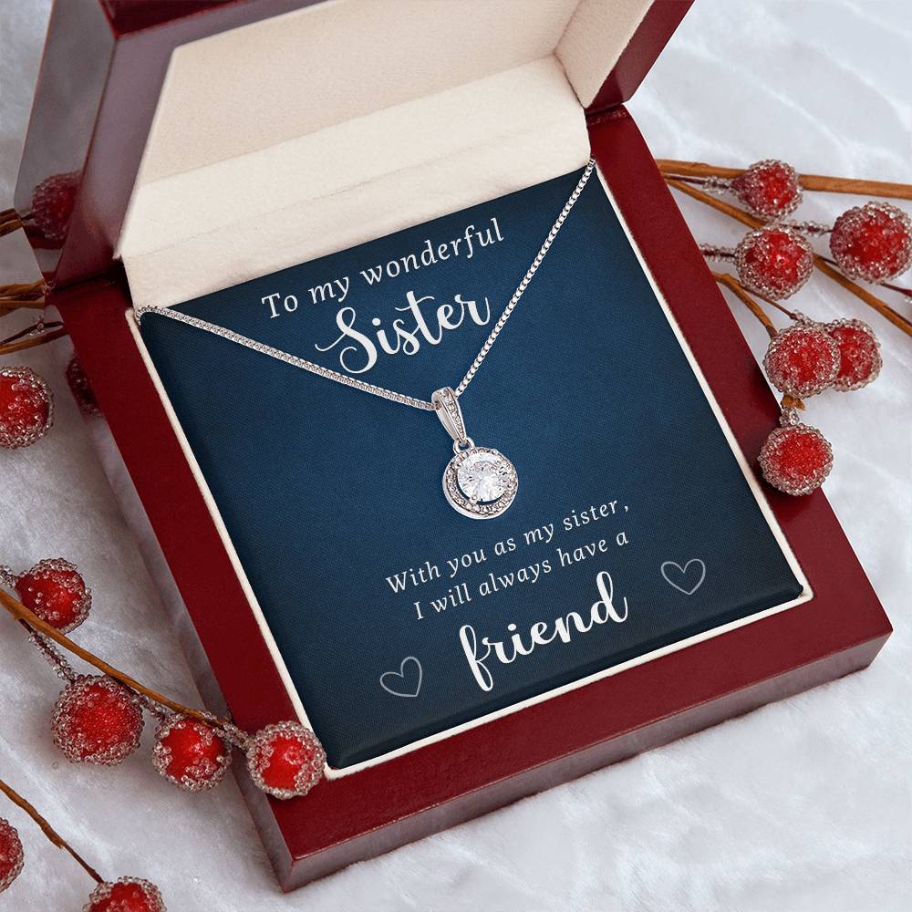 Thoughtful and Meaningful Gift for a Sister, Eternal Hope Necklace with message on a necklace gift card, Christmas gift for Older or Little Sister