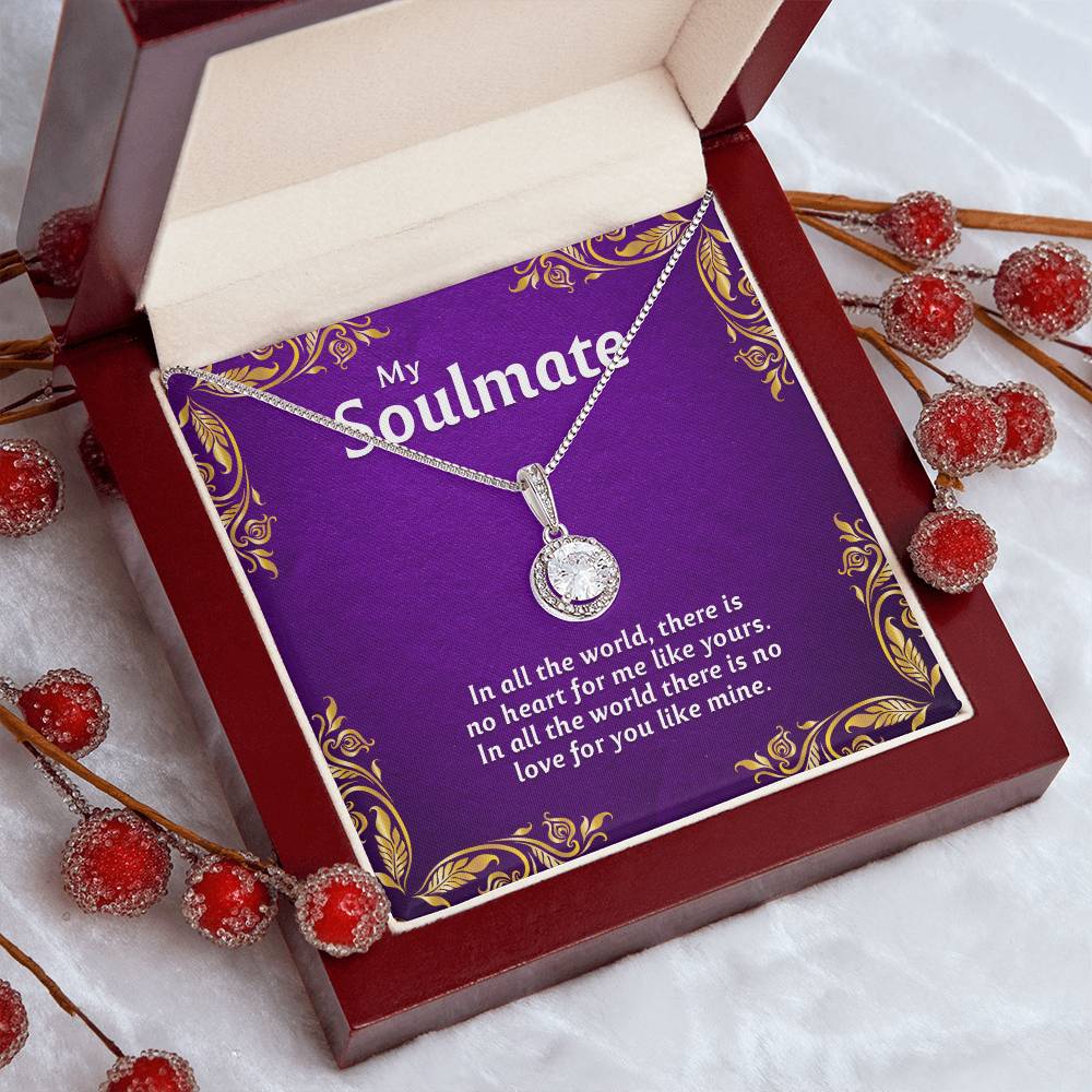 To My Soulmate Necklace with Message Card and Gift Box - Romantic Stainless Steel Jewelry Gift for Wife or Girlfriend - Perfect for Anniversary, Christmas, or Birthday