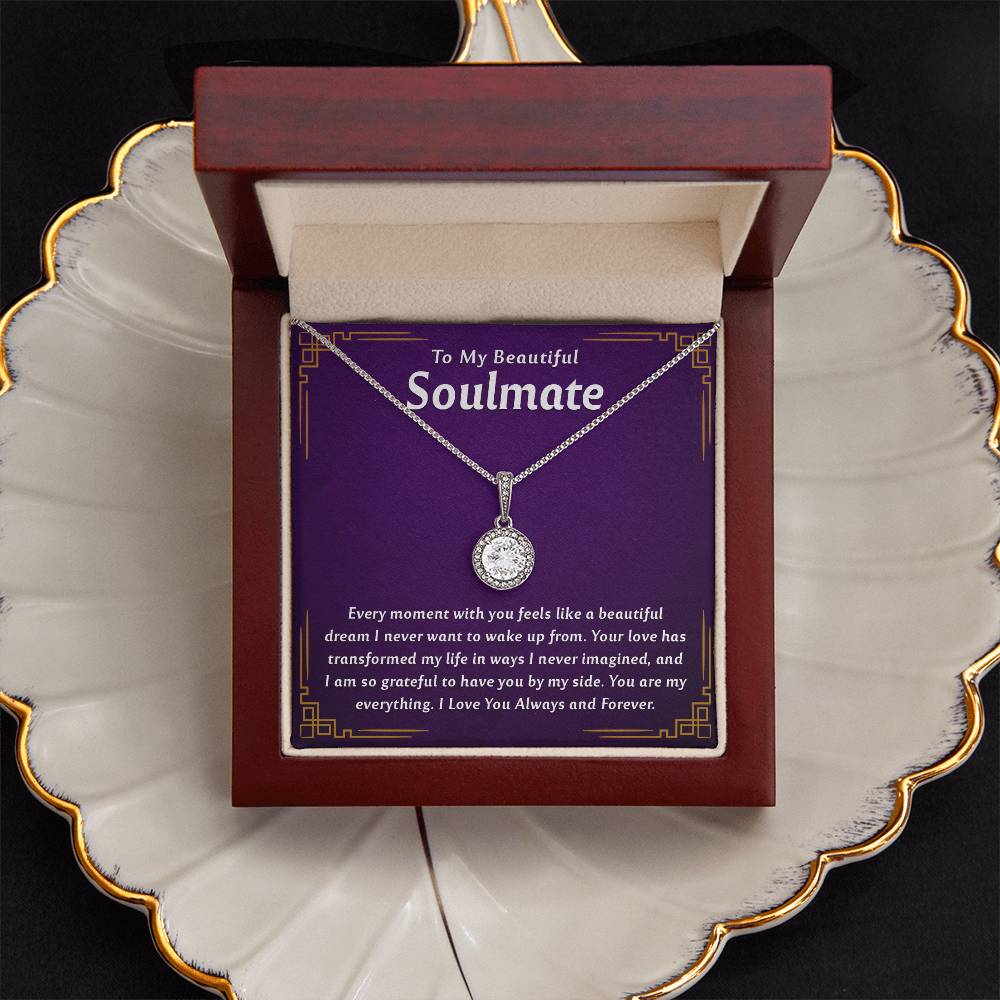 Romantic To My Soulmate Necklace - Meaningful Jewelry Gift for Her - Perfect for Anniversaries, Birthdays, and Holiday