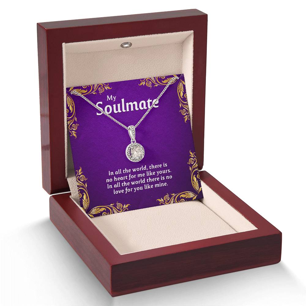 To My Soulmate Necklace with Message Card and Gift Box - Romantic Stainless Steel Jewelry Gift for Wife or Girlfriend - Perfect for Anniversary, Christmas, or Birthday