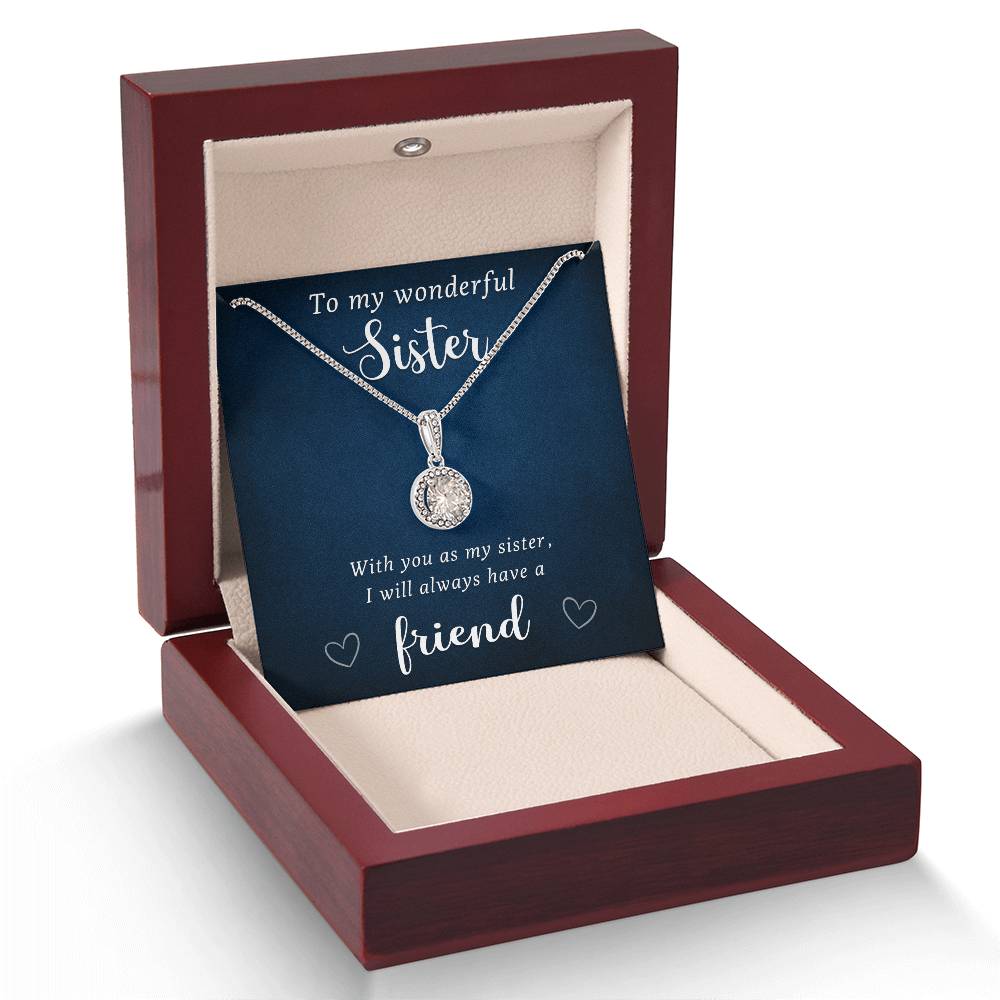 Thoughtful and Meaningful Gift for a Sister, Eternal Hope Necklace with message on a necklace gift card, Christmas gift for Older or Little Sister