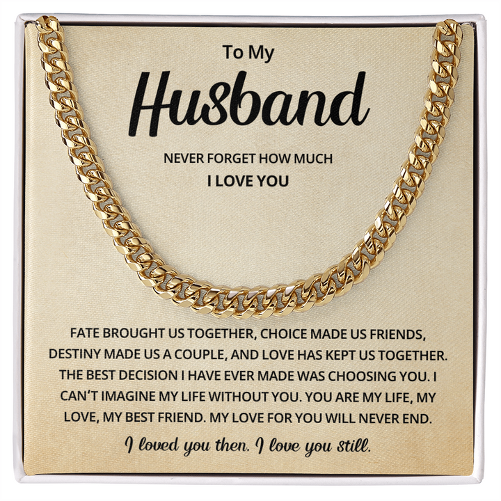 Wedding Anniversary Gift for Husband Cuban Link Necklace