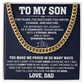 To My Son Cuban Chain Necklace, Jewelry From Dad Mom