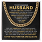 To My Amazing Husband - Cuban Chain With Message Card and Gift Box
