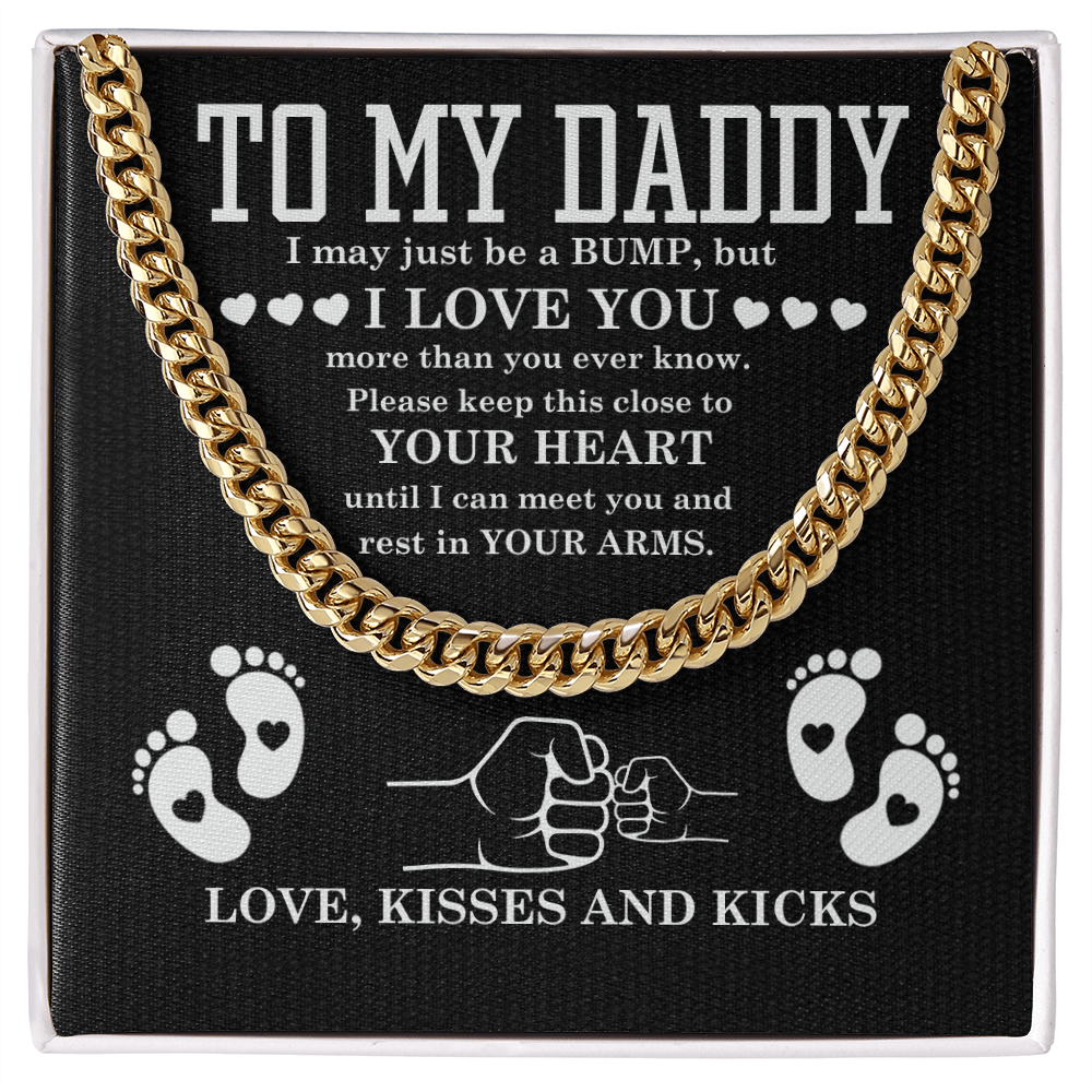 To My Dad Cuban Link Chain – Gift from Son with Message & Gift Box