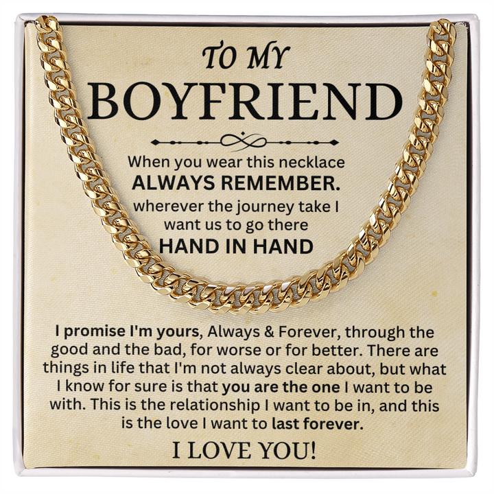 Man Cuban Link Chain Necklace for Boyfriend Gifts From Girlfriend