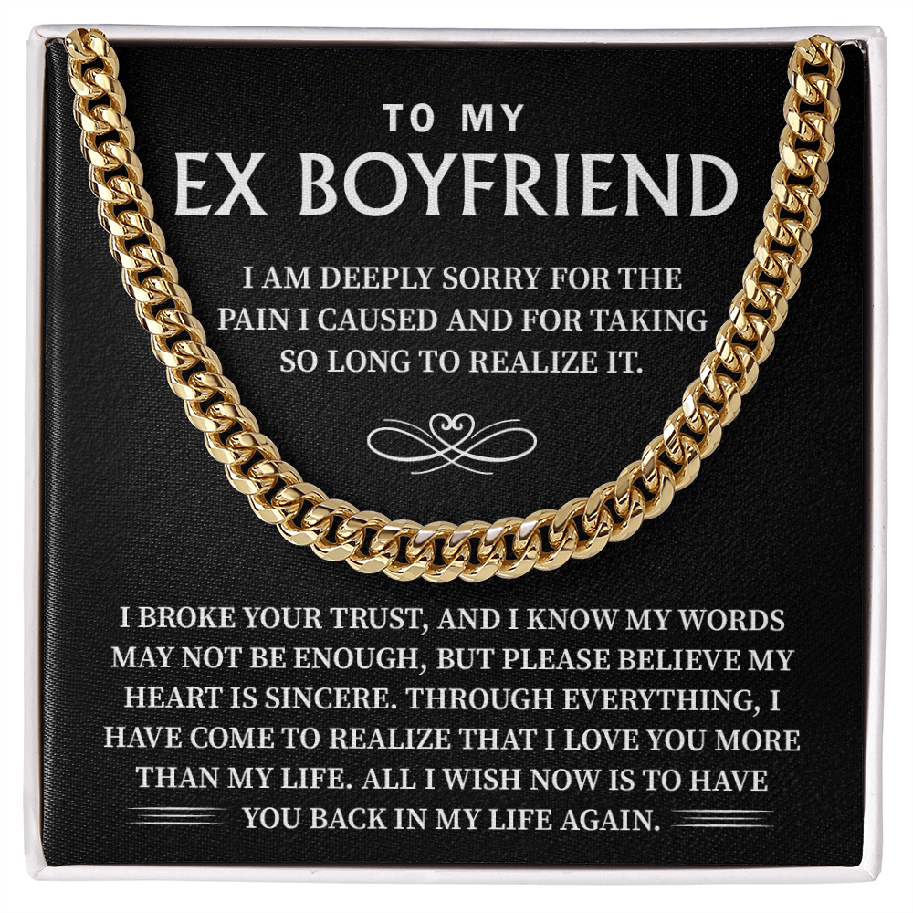 Promise Cuban Chain Necklace for Him Jewelry Gift for Boyfriend Men