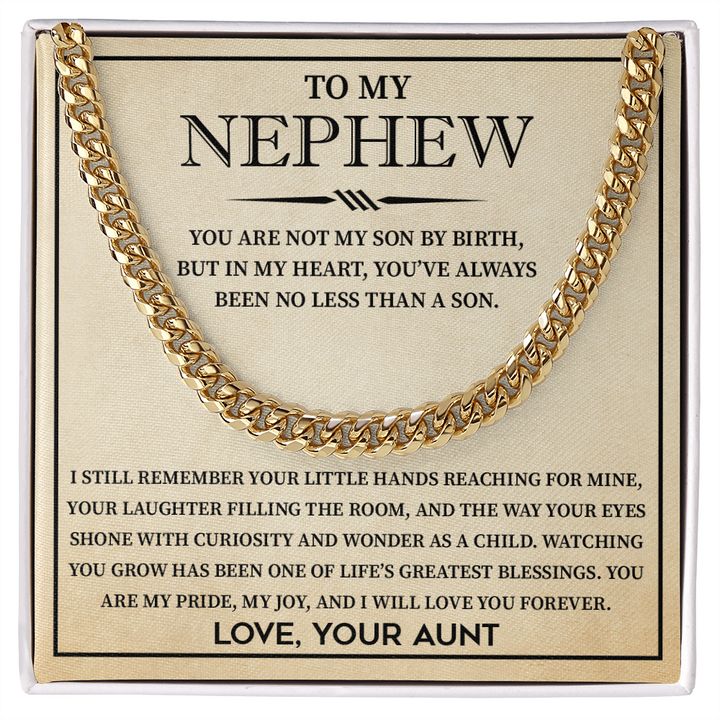 Men's Cuban Chain for Nephew From Aunt Uncle, Best Nephew Jewelry