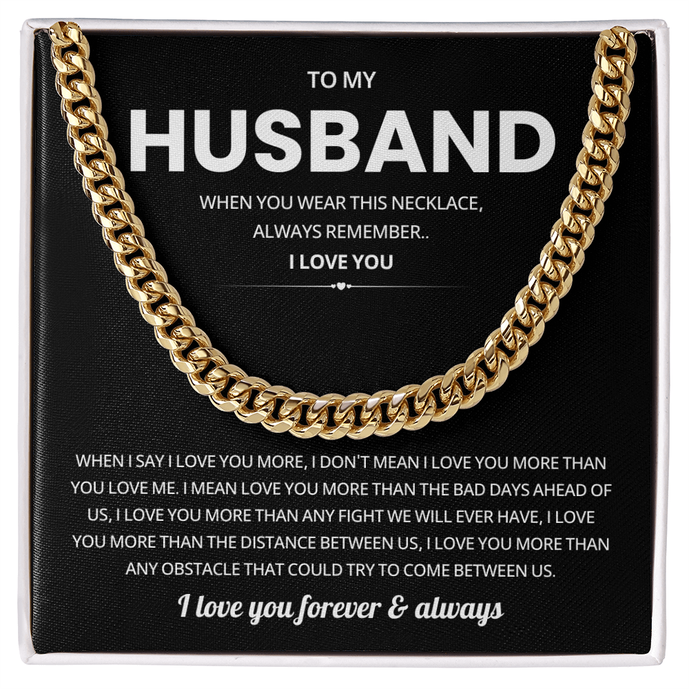 Valentines Day Necklace for Husband Love Chain Gift