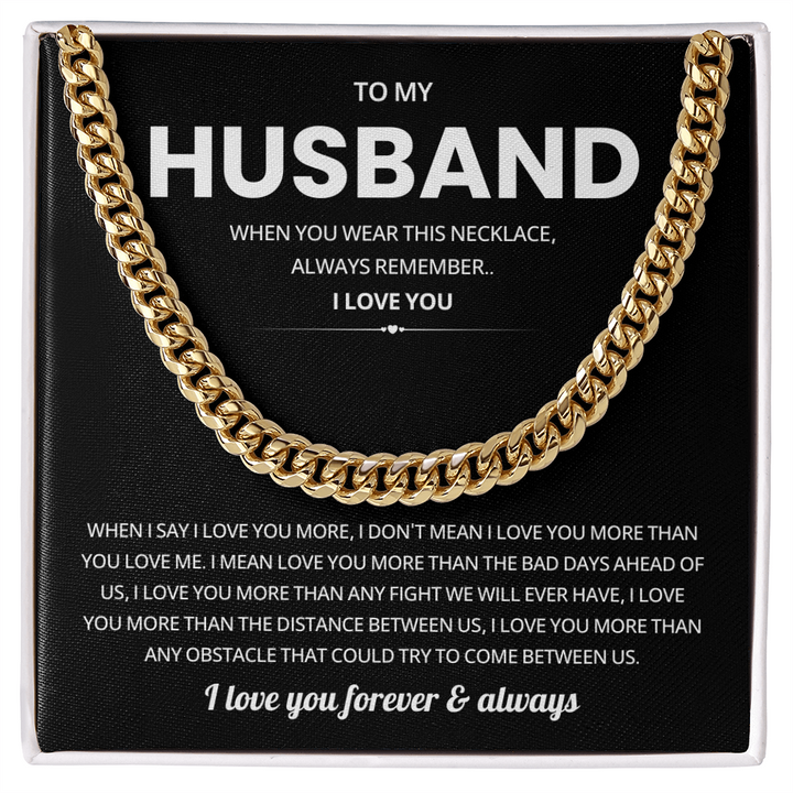 Valentines Day Necklace for Husband Love Chain Gift