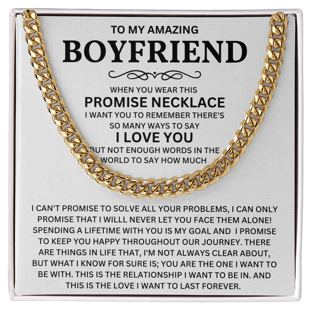 Boyfriends Gift From Girlfriends, Valentines Day Cuban Chain Necklace