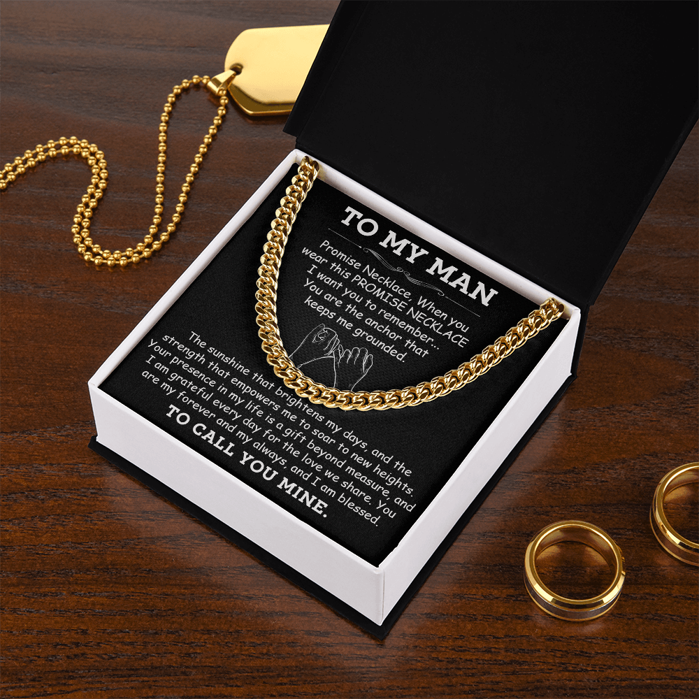 Cuban Link Chain – Promise Necklace for Him, Meaningful Jewelry Gift Symbolizing Love, Strength, and Forever Commitment