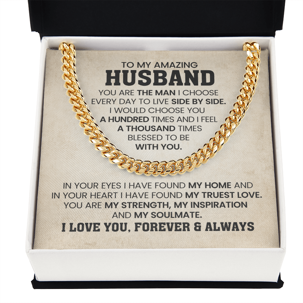 Cuban Link Chain Necklace Gifts for Men - Gifts for Him Husband