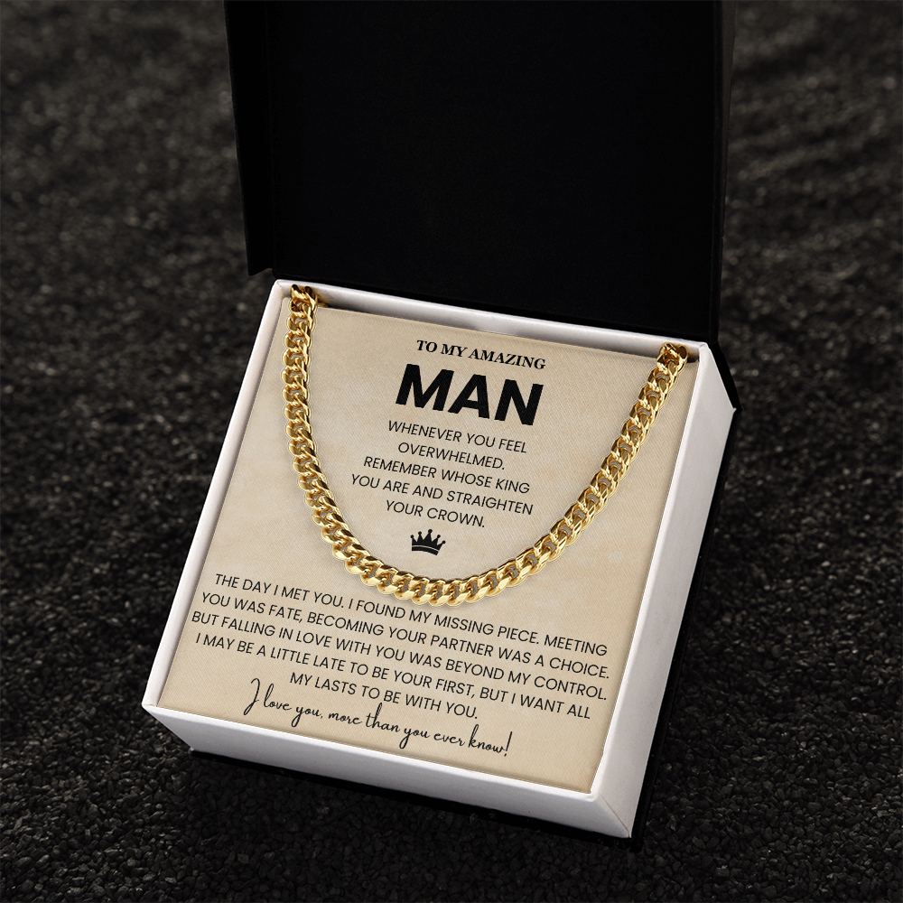 Sentimental To My Man Necklace Gift From Wife to Boyfriend
