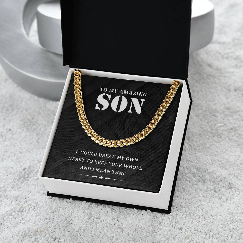 To My Son Necklace From Mom, Son Gifts From Dad, Father Son Necklace, Mother And Son Necklace, Cuban Link Chain Necklace For Men, Birthday Christmas Graduation Gifts For Son, Necklace for Son