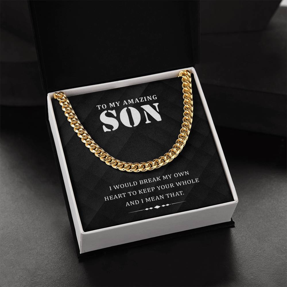 To My Son Necklace From Mom, Son Gifts From Dad, Father Son Necklace, Mother And Son Necklace, Cuban Link Chain Necklace For Men, Birthday Christmas Graduation Gifts For Son, Necklace for Son