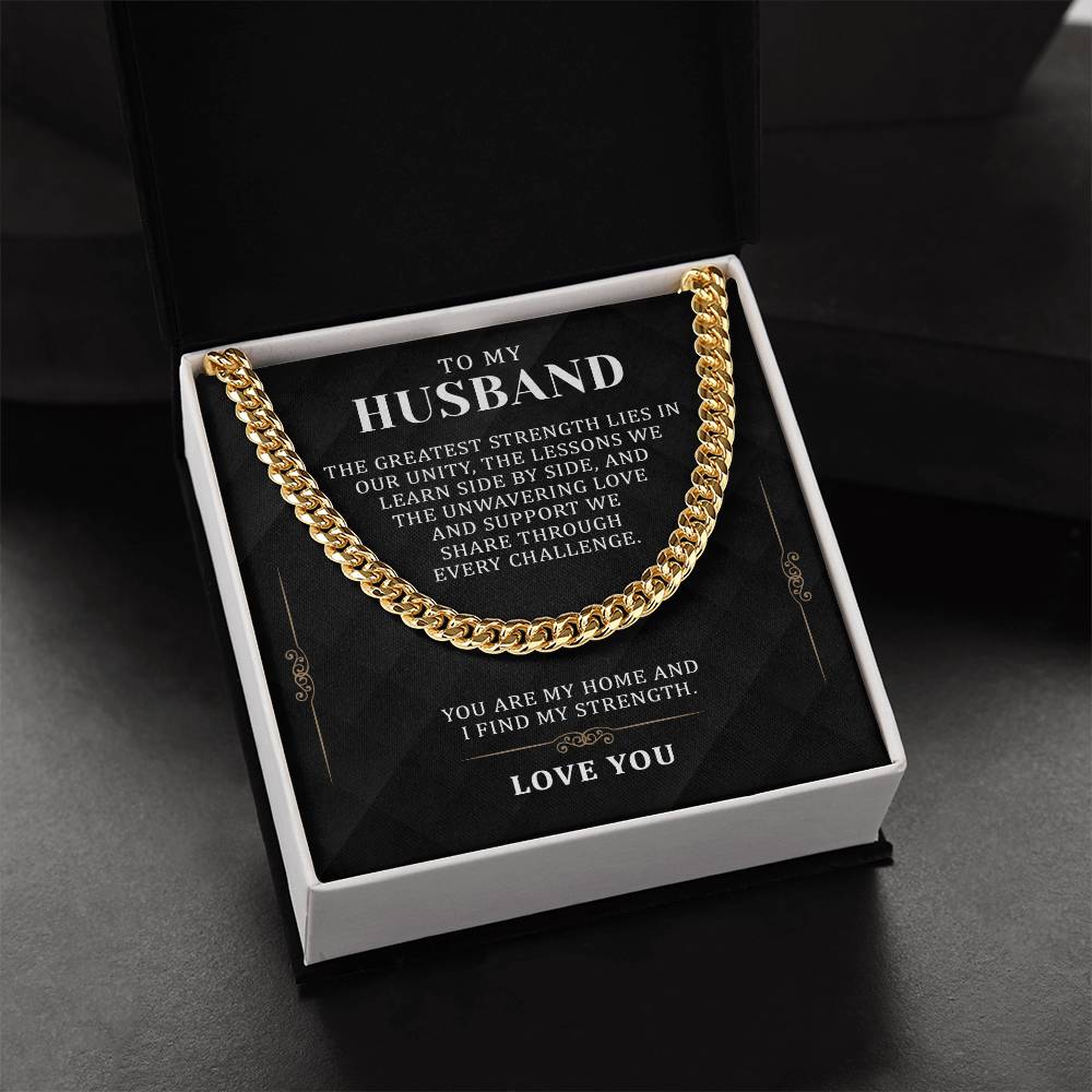 Gifts for Husband Boyfriend Curb Link Chain Necklace, Anniversary Gift To My Man, Couples Present Message Card Box. Valentine's Day Gift