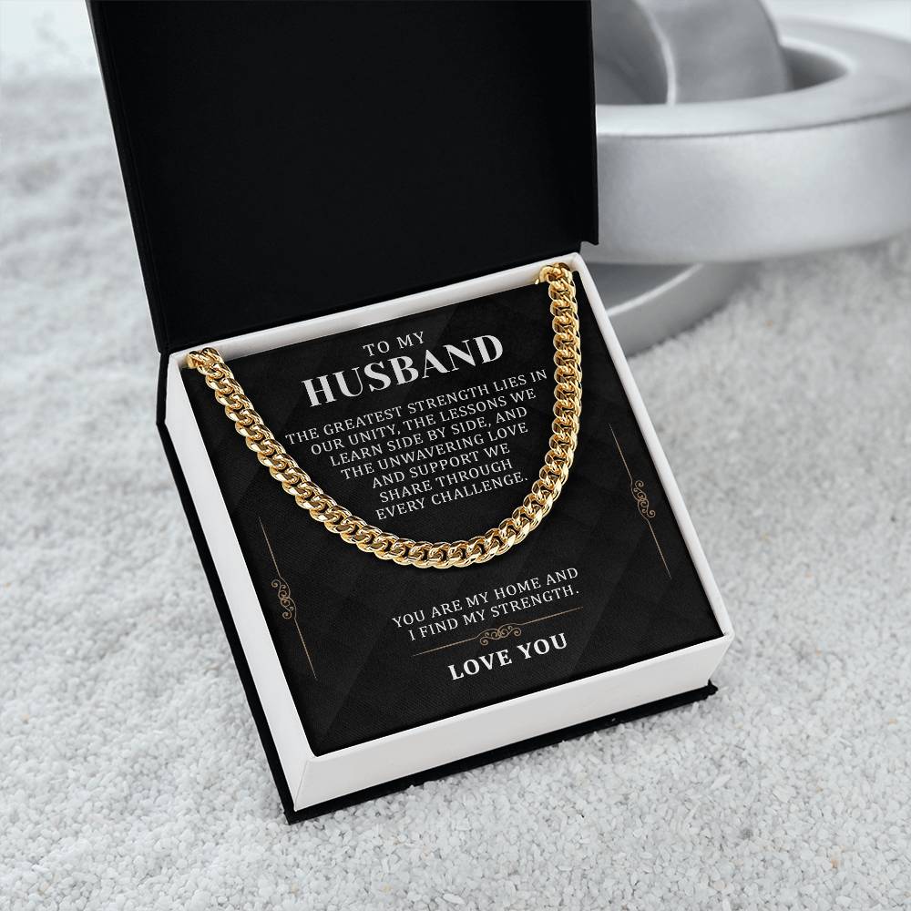 Gifts for Husband Boyfriend Curb Link Chain Necklace, Anniversary Gift To My Man, Couples Present Message Card Box. Valentine's Day Gift