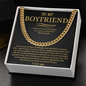 To My Boyfriend Necklace Cuban Chain, Promise Necklace for Boyfriend From Girlfriend