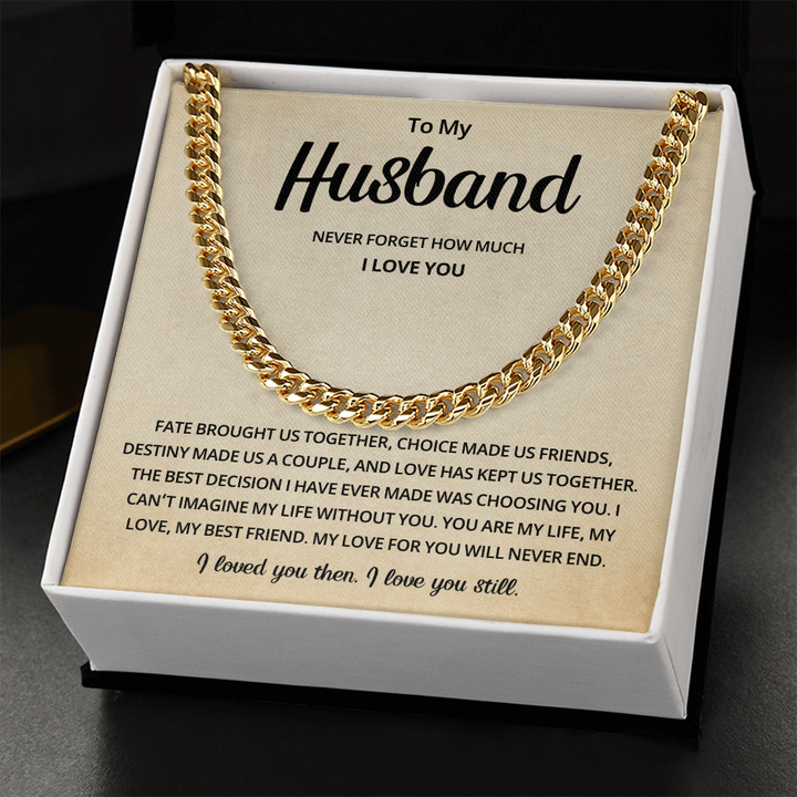 Wedding Anniversary Gift for Husband Cuban Link Necklace