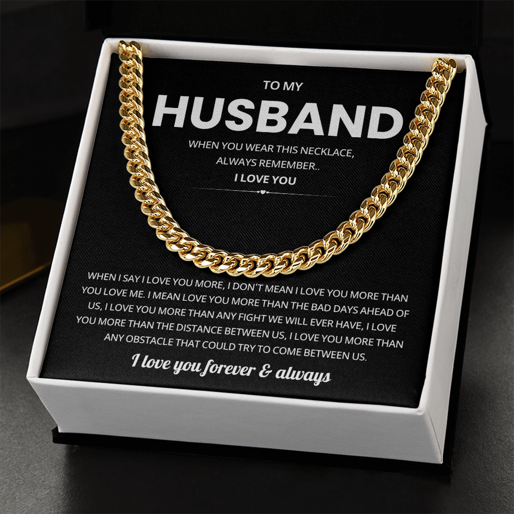 Valentines Day Necklace for Husband Love Chain Gift