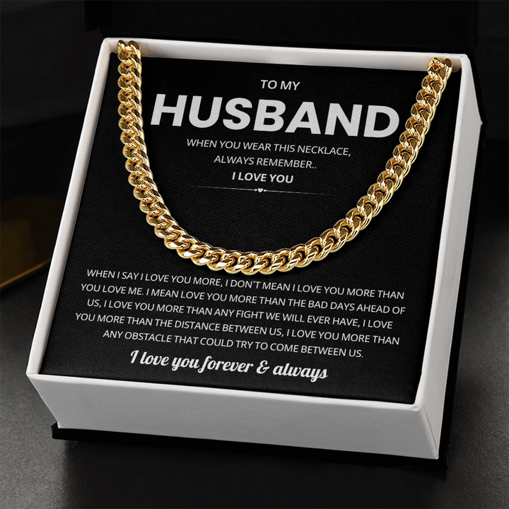 Valentines Day Necklace for Husband Love Chain Gift