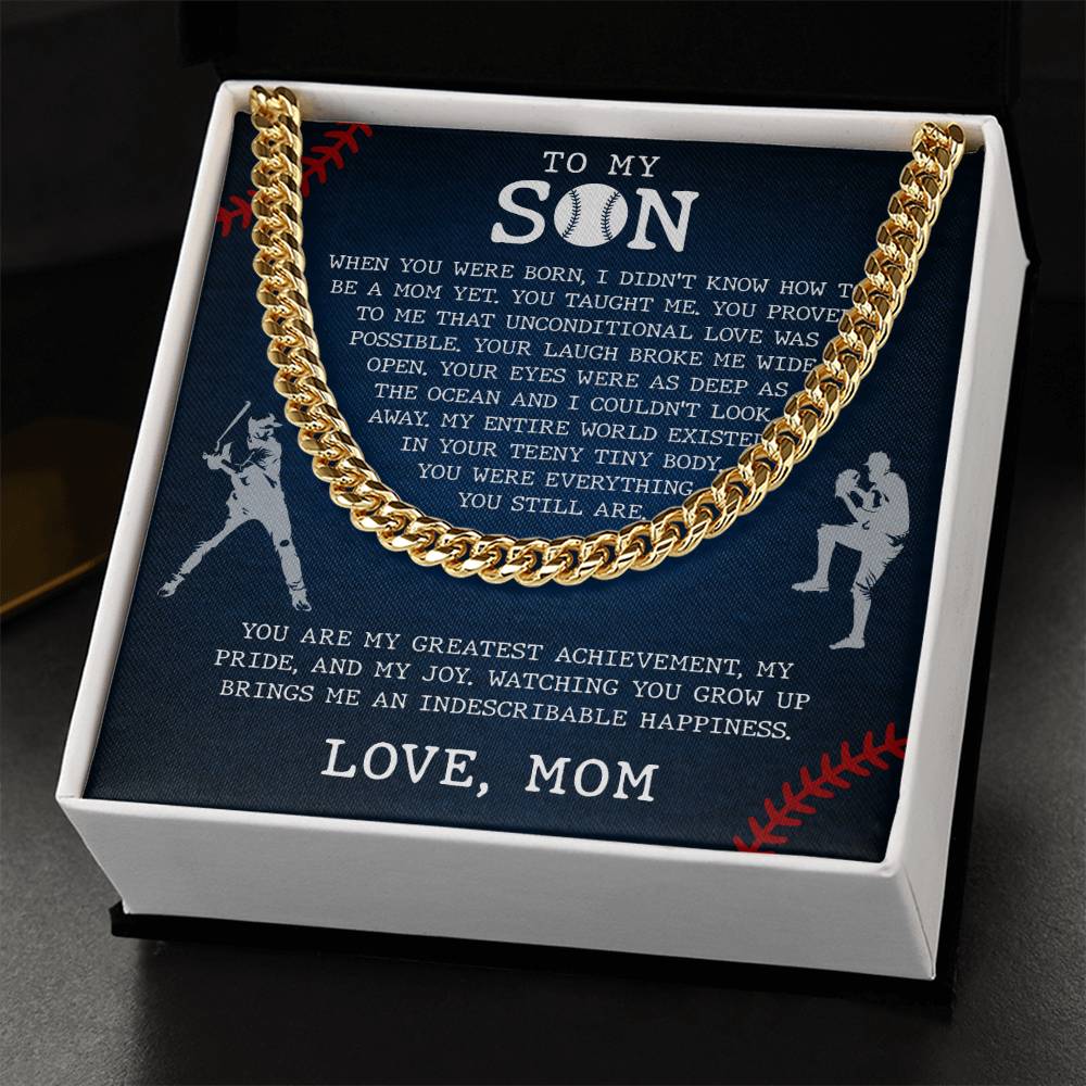 To My Son Cuban Chain Necklace from Mom, Son Necklace from Mom, Mother And Son Necklace, Necklace for Son, Son Gifts from Mom, Gifts for Son Birthday Christmas Anniversary