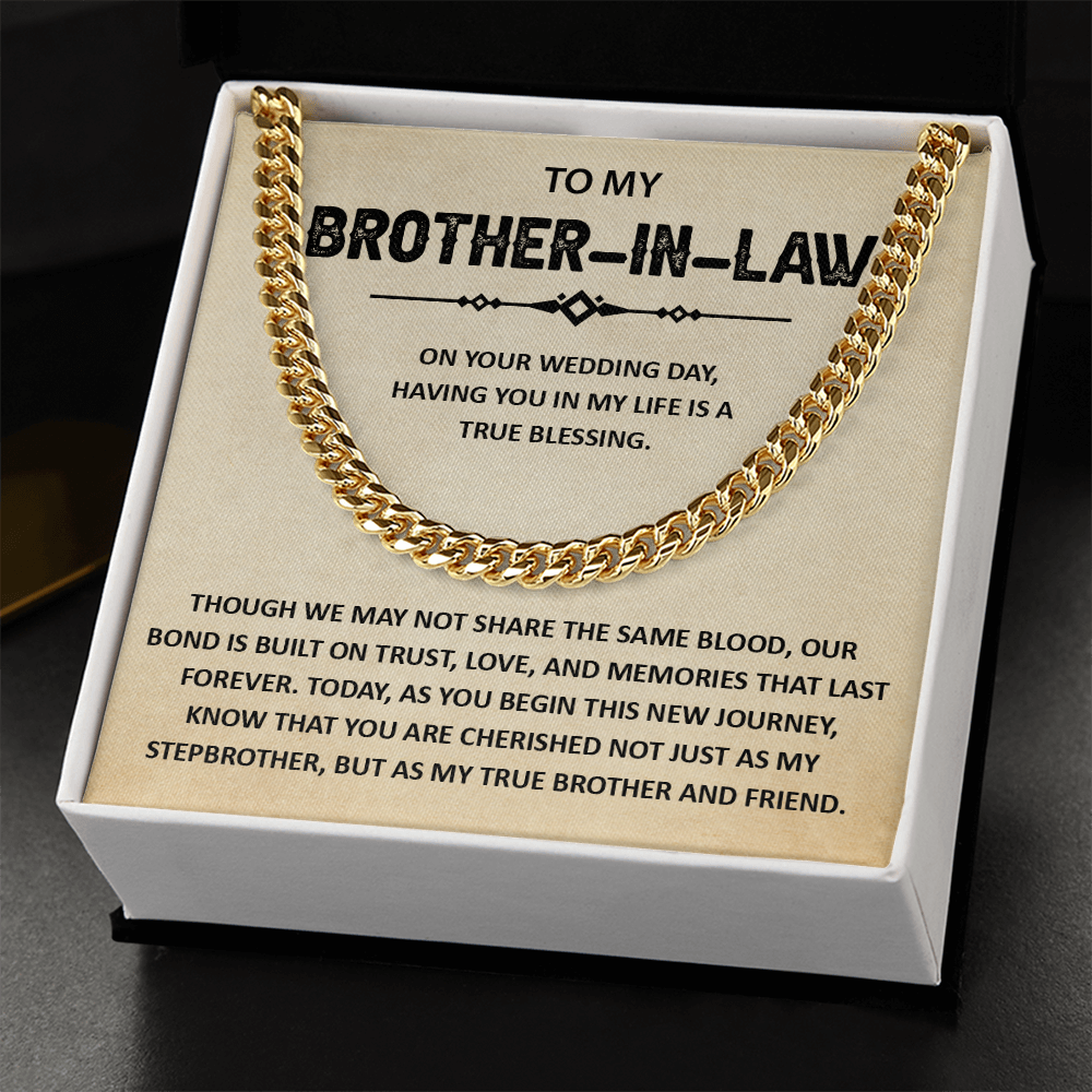 Brother-in-law - Stainless Steel Cuban Chain Necklace Gift for Him