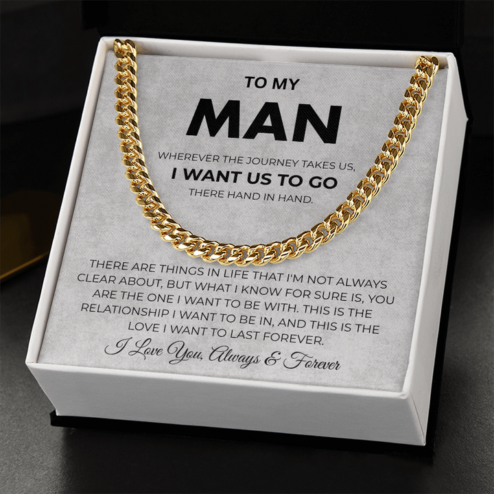 To My Man Promise Cuban Link Necklace Birthday Gift for Him