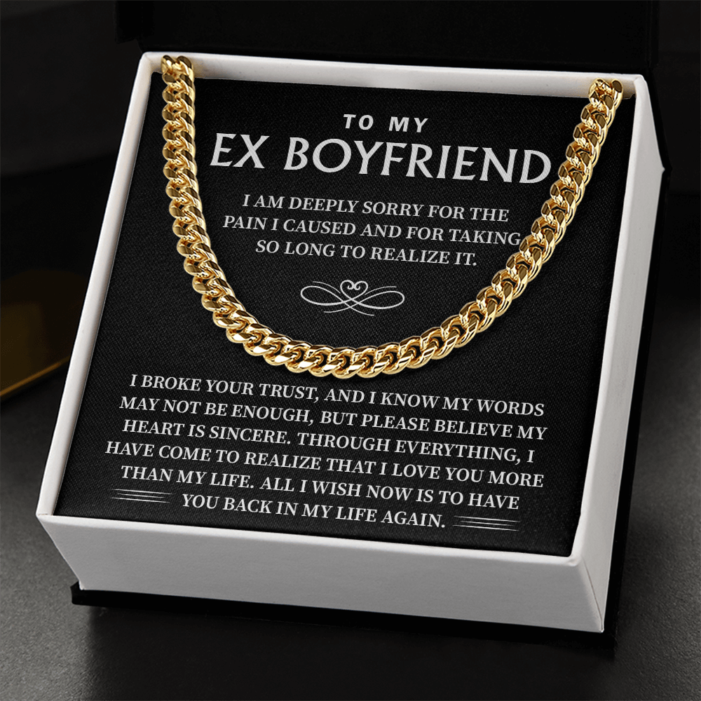 Promise Cuban Chain Necklace for Him Jewelry Gift for Boyfriend Men