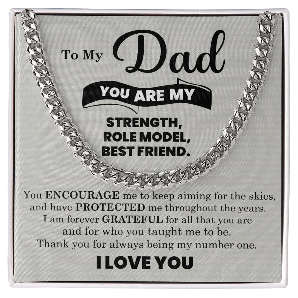 Stylish Cuban Link Chain with Message Card, Gift from Son or Daughter