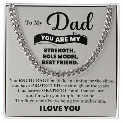 Stylish Cuban Link Chain with Message Card, Gift from Son or Daughter