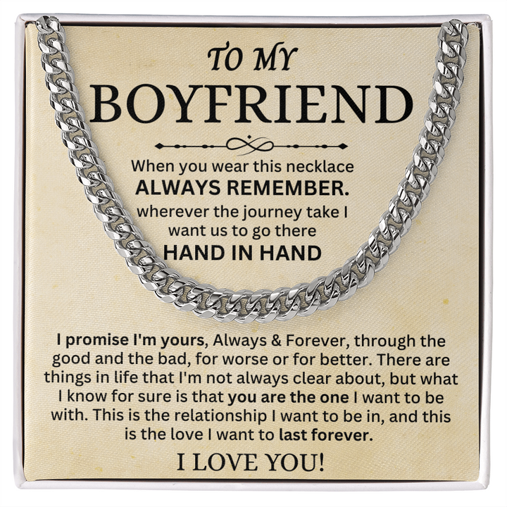 Man Cuban Link Chain Necklace for Boyfriend Gifts From Girlfriend