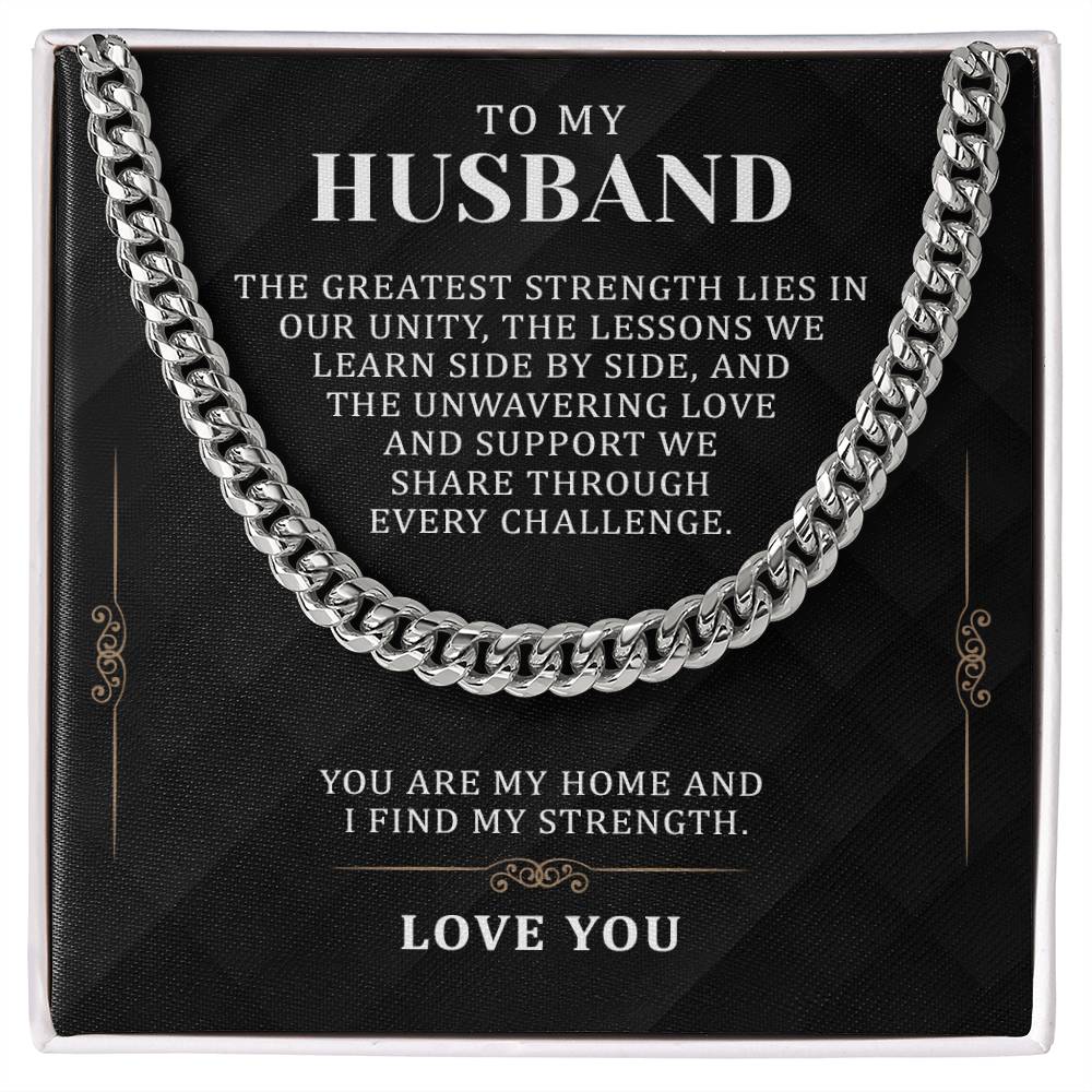 Gifts for Husband Boyfriend Curb Link Chain Necklace, Anniversary Gift To My Man, Couples Present Message Card Box. Valentine's Day Gift