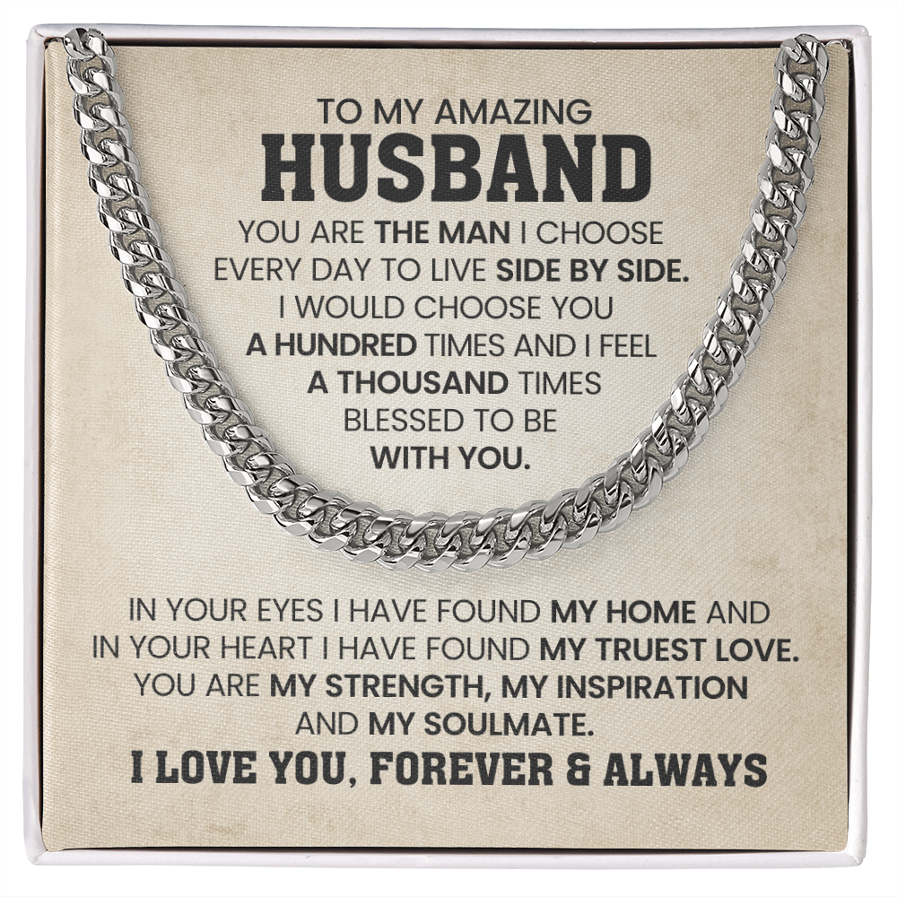 Cuban Link Chain Necklace Gifts for Men - Gifts for Him Husband