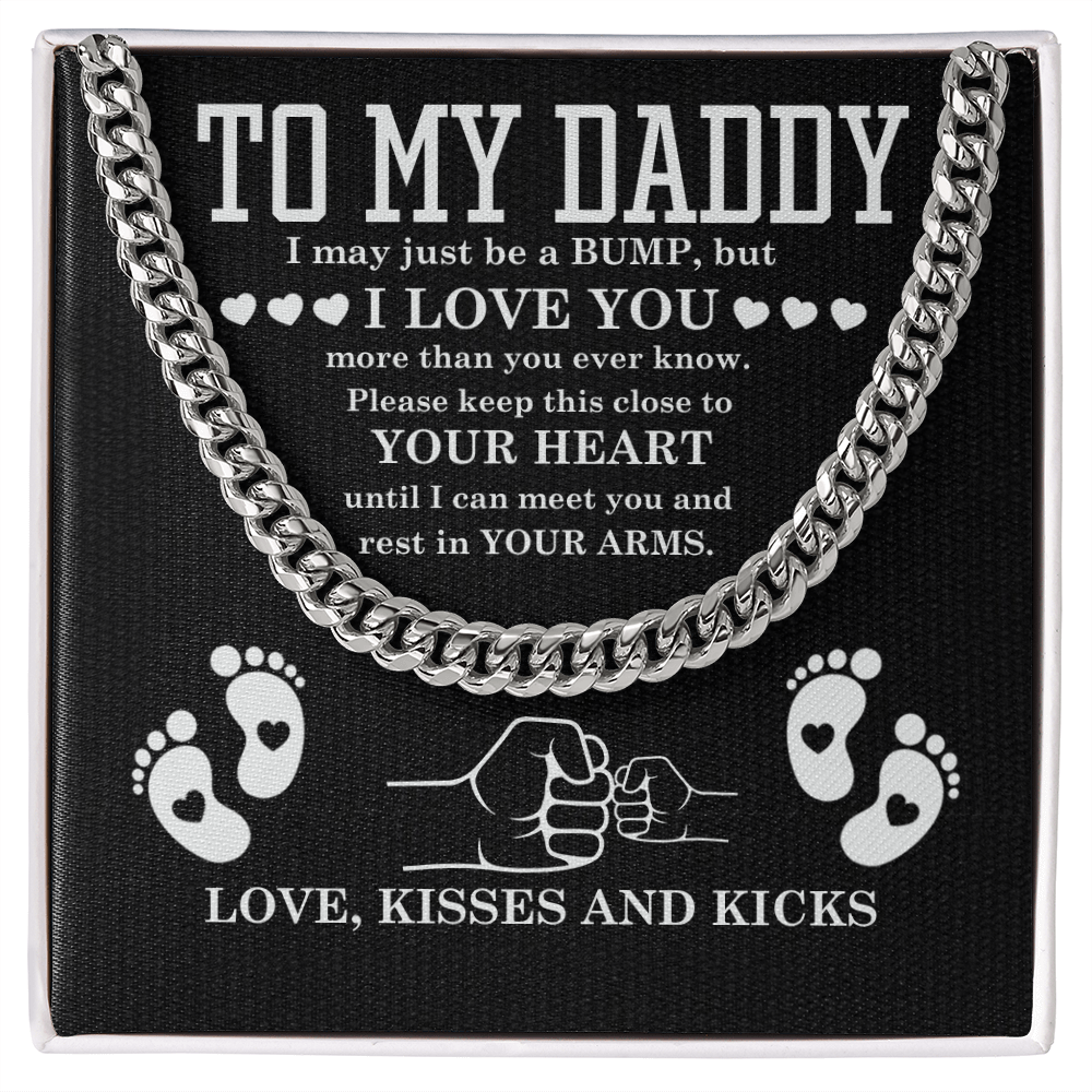 To My Dad Cuban Link Chain – Gift from Son with Message & Gift Box