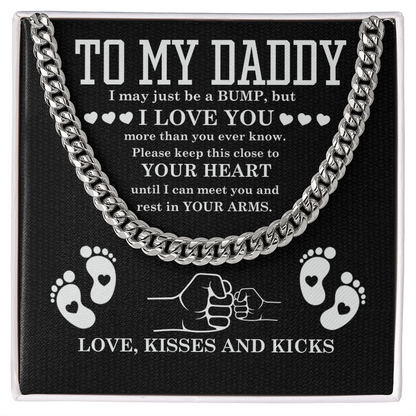 To My Dad Cuban Link Chain – Gift from Son with Message & Gift Box