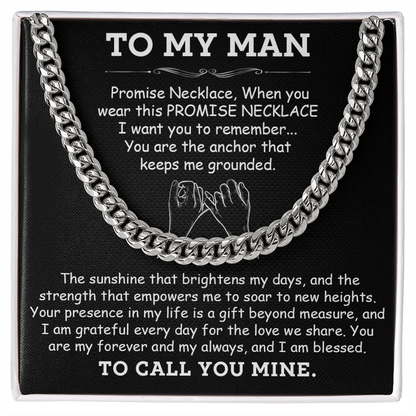 Cuban Link Chain – Promise Necklace for Him, Meaningful Jewelry Gift Symbolizing Love, Strength, and Forever Commitment