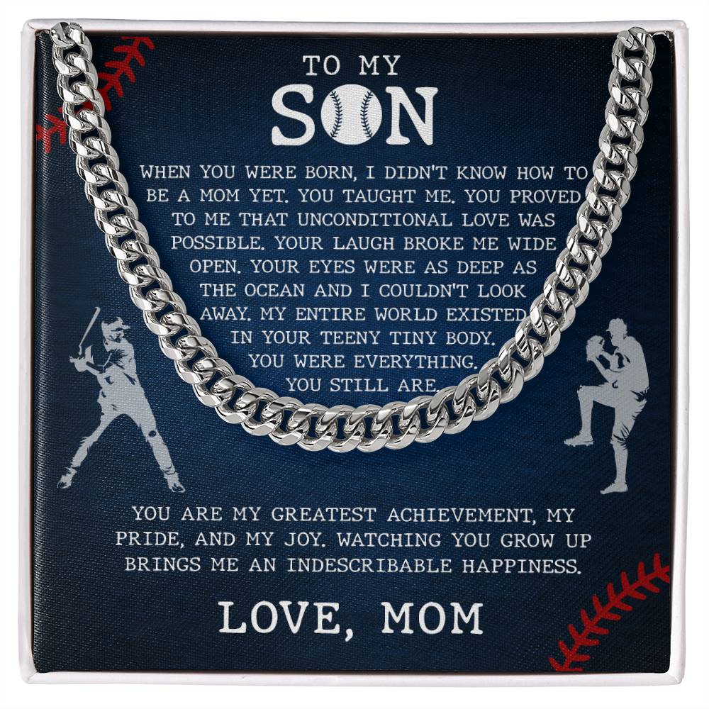 To My Son Cuban Chain Necklace from Mom, Son Necklace from Mom, Mother And Son Necklace, Necklace for Son, Son Gifts from Mom, Gifts for Son Birthday Christmas Anniversary