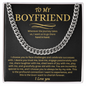 To My Boyfriend Necklace Cuban Chain, Promise Necklace for Boyfriend From Girlfriend