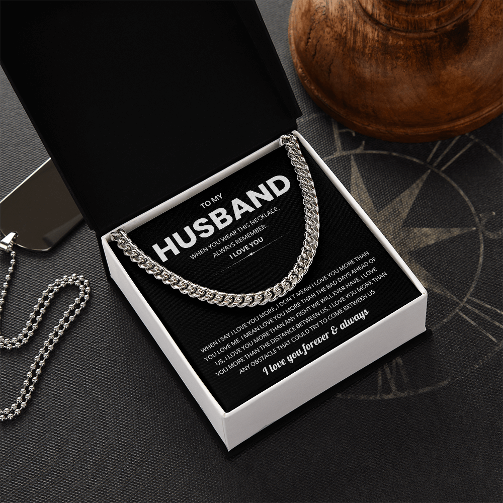 Valentines Day Necklace for Husband Love Chain Gift