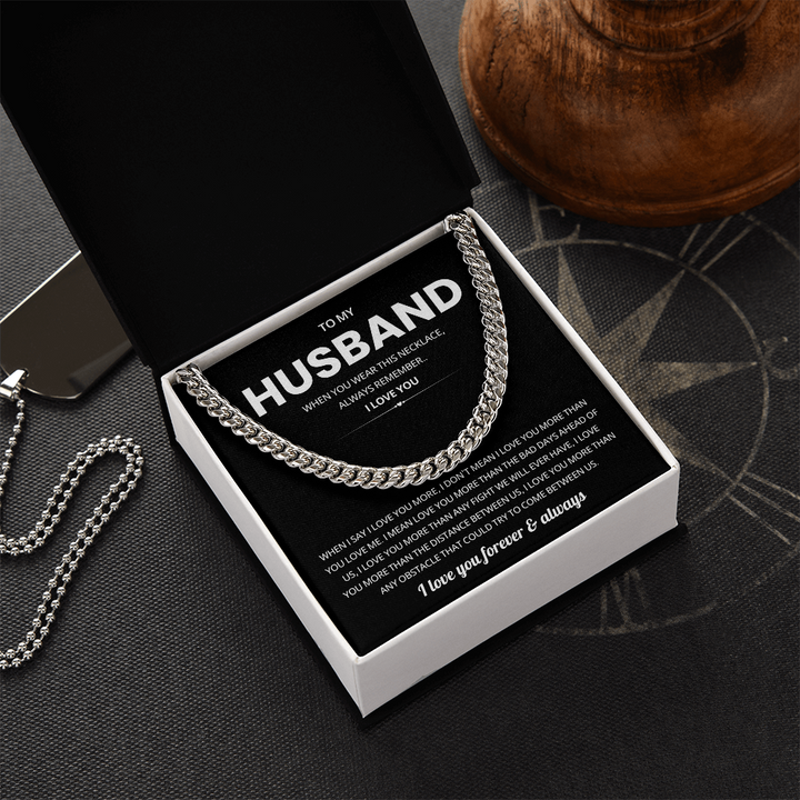 Valentines Day Necklace for Husband Love Chain Gift