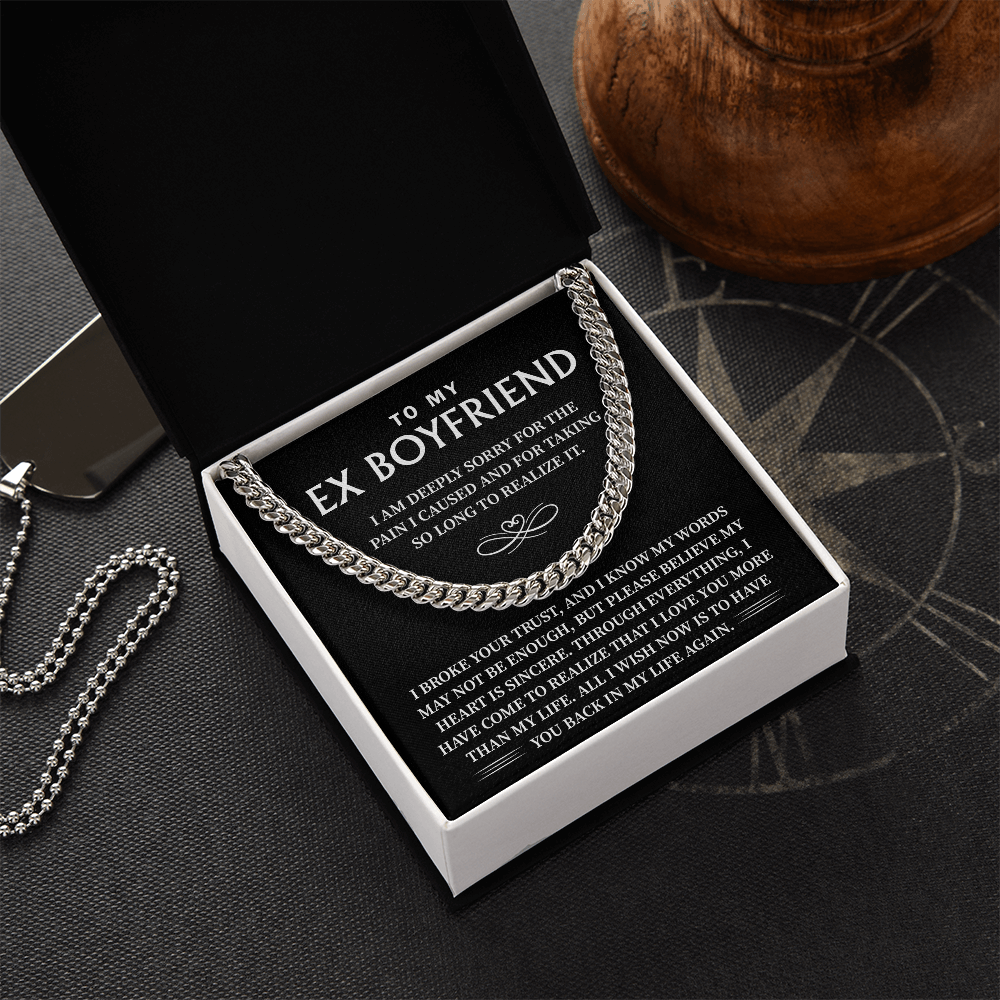 Promise Cuban Chain Necklace for Him Jewelry Gift for Boyfriend Men