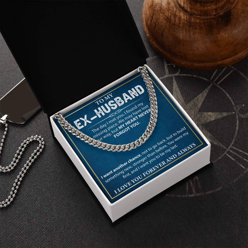 To My Ex-husband - Cuban Chain Necklace Gift for Men With Heartfelt Message