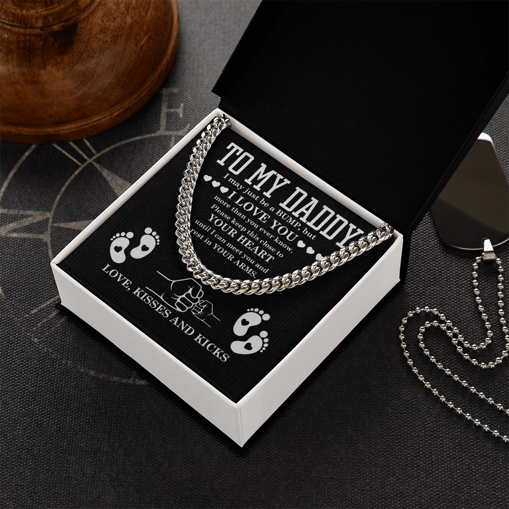 To My Dad Cuban Link Chain – Gift from Son with Message & Gift Box