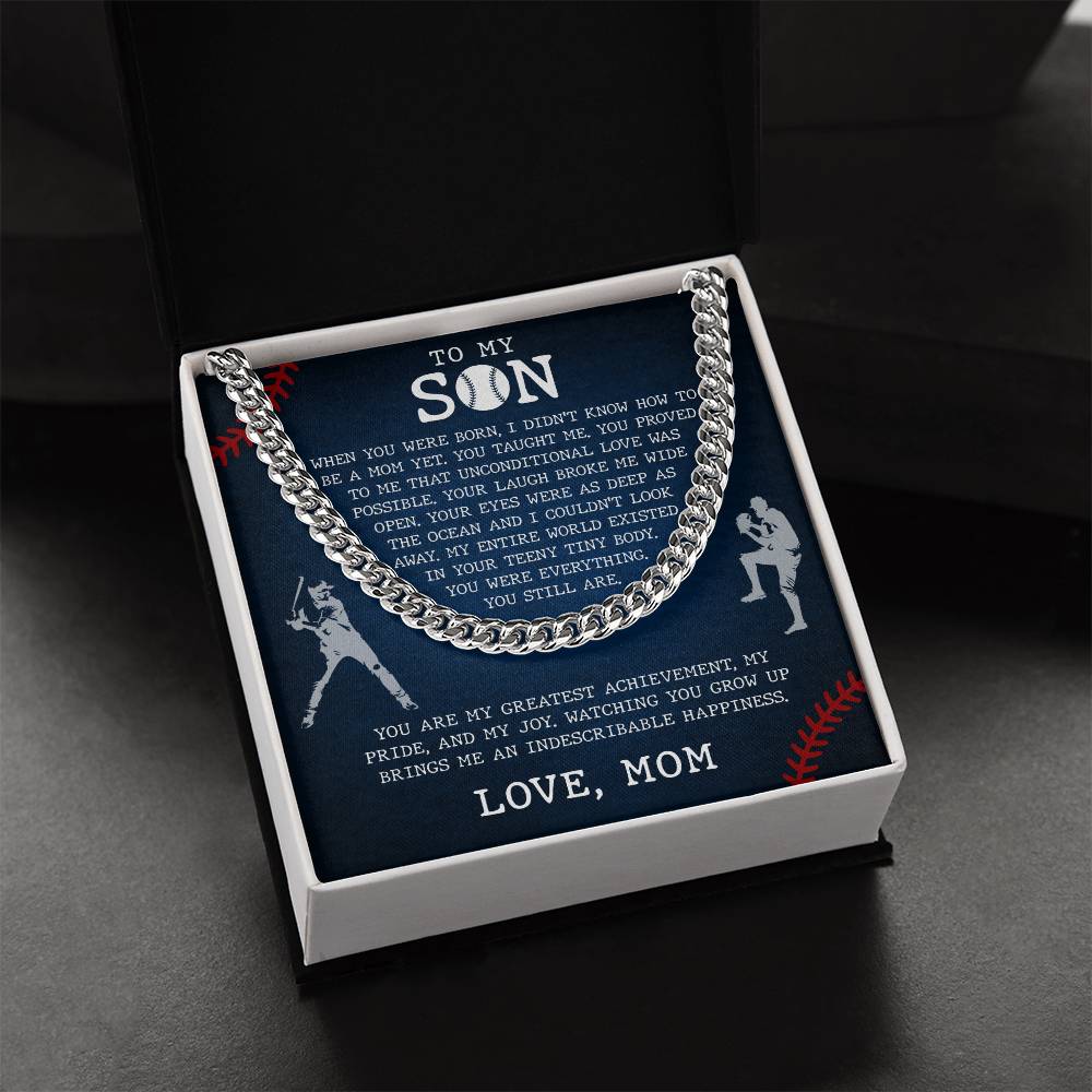 To My Son Cuban Chain Necklace from Mom, Son Necklace from Mom, Mother And Son Necklace, Necklace for Son, Son Gifts from Mom, Gifts for Son Birthday Christmas Anniversary