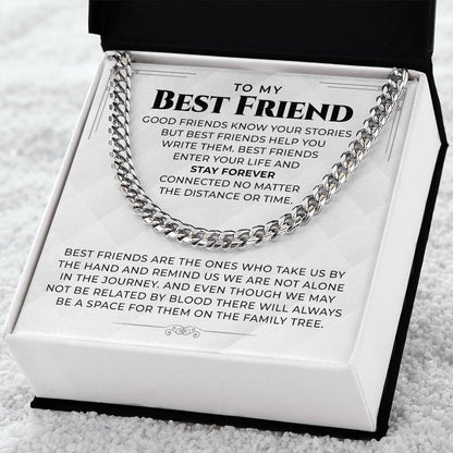 Best Friend Birthstone Necklace - Personalized Gift for Friends,Long Distance Jewelry with Link Cuban Chain,Cherished Memories