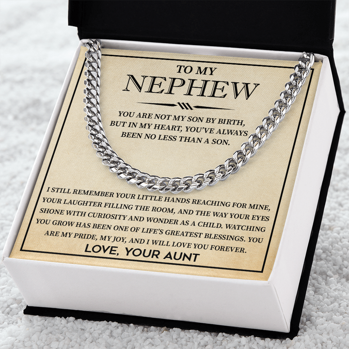 Men's Cuban Chain for Nephew From Aunt Uncle, Best Nephew Jewelry